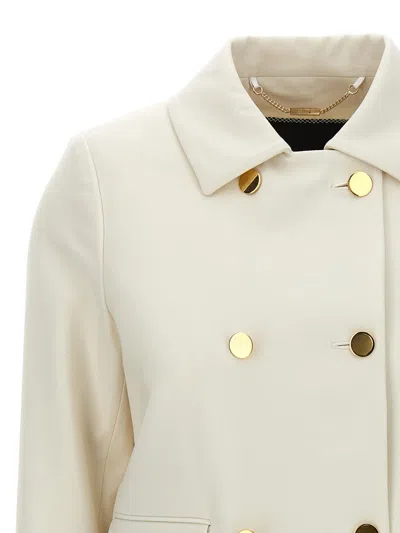 Shop Kiton Cropped Double-breasted Jacket In White