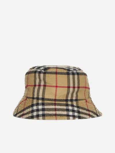 Burberry Heavy Cotton Check Bucket Hat In Archive Beige