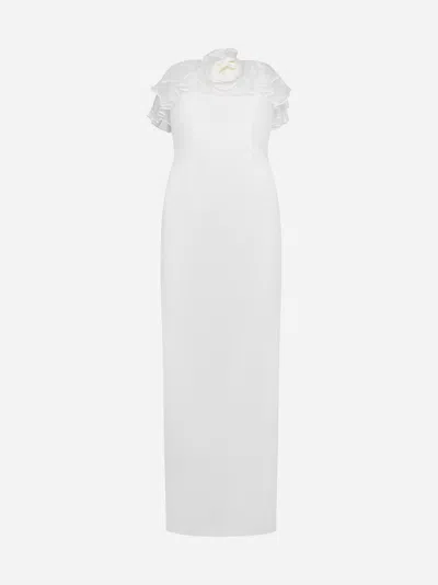 Shop Alessandra Rich Cady And Organza Tube Dress In White