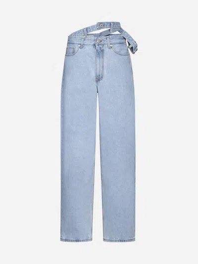 Shop Y/project Multi-waistband Jeans In Ice Blue