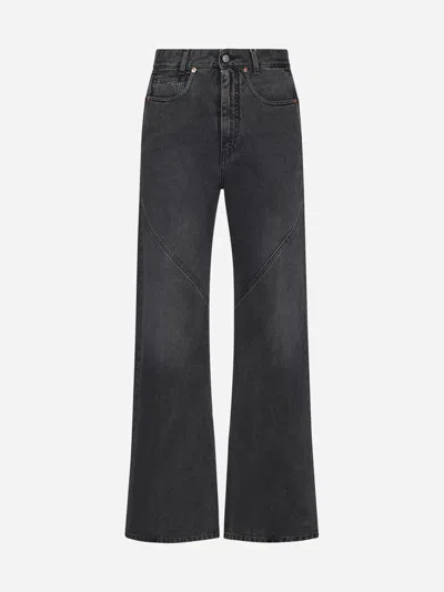 Shop Mm6 Maison Margiela High-waist Jeans In Grey