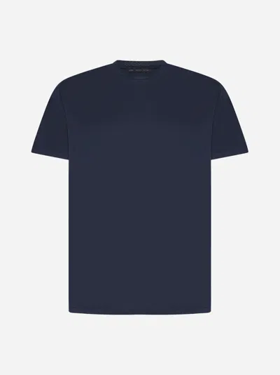Shop Low Brand Stretch Cupro T-shirt In Dark Navy