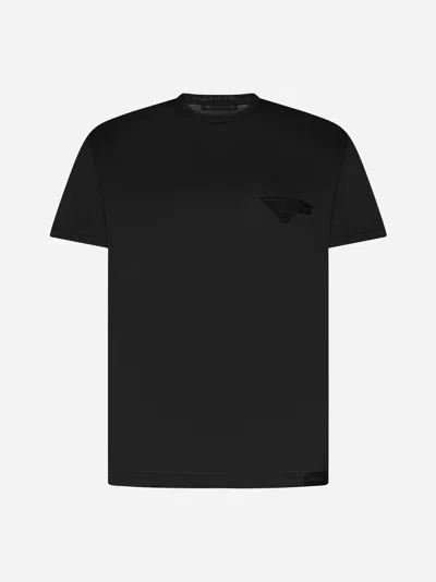 Shop Low Brand Chest-pocket Cotton T-shirt In Jet Black