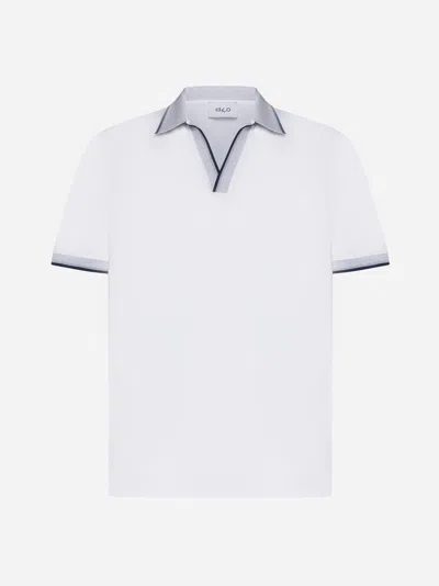 Shop D4.0 Cotton Piquet Polo Shirt In White