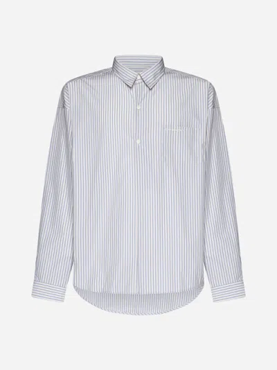 Shop Givenchy Striped Cotton Shirt In White,light Blue