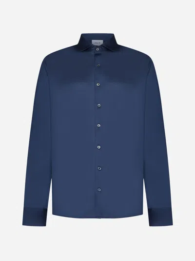 Shop D4.0 Cotton Knit Shirt In Blue