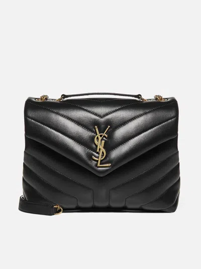 Shop Saint Laurent Loulou Small Monogram Quilted Leather Bag In Black
