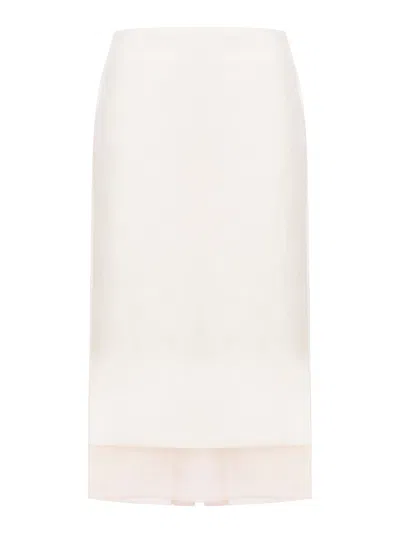 Shop Sportmax Double Layer Skirt In White