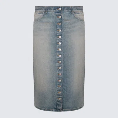 Shop Courrèges Blue Cotton Denim Skirt
