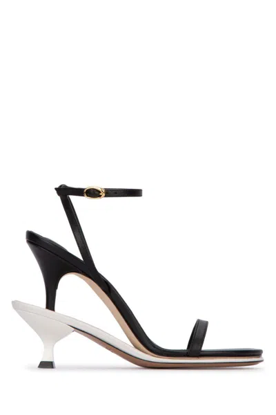 Shop Jacquemus Sandals In Blackwhite