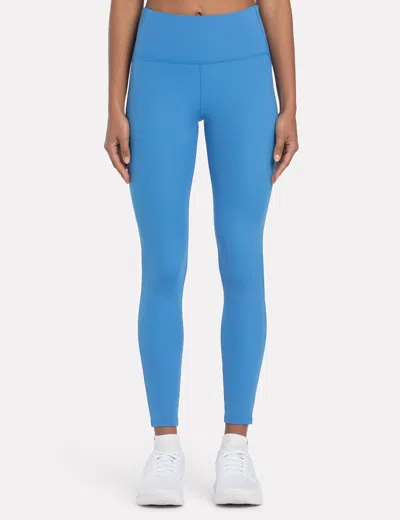 Shop Reebok Lux Perform High Waisted Leggings In Blue