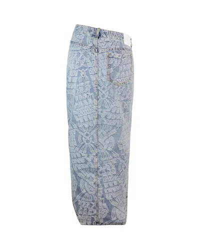 Shop Daily Paper Skirt In Sky Blue