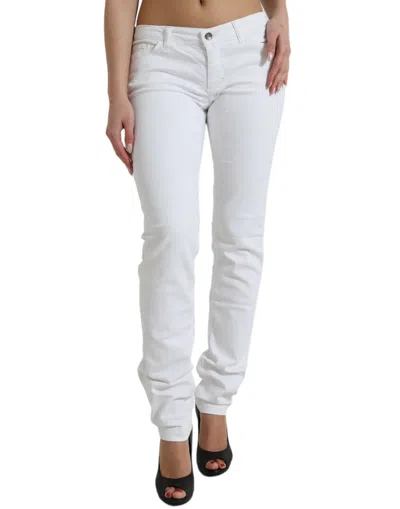 Shop Dolce & Gabbana White Cotton Stretch Skinny Denim Jeans