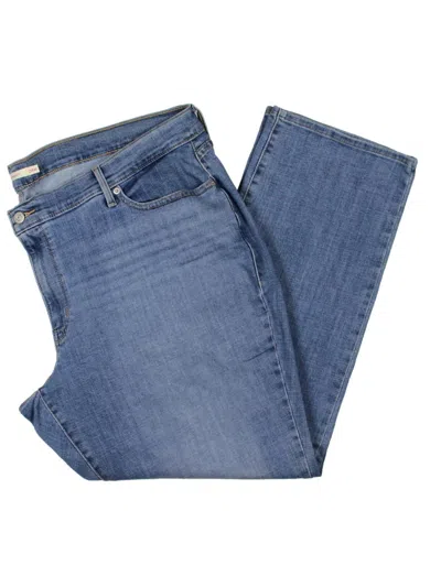 Shop Levi's Plus Womens Denim Light Wash Straight Leg Jeans In Blue