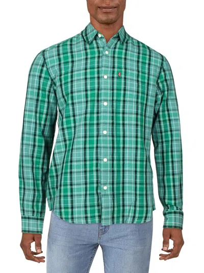 Shop Levi's Mens Collared Plaid Button-down Shirt In Multi