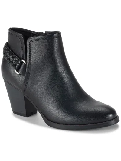 Baretraps Charlotte Womens Faux Leather Ankle Booties In Black