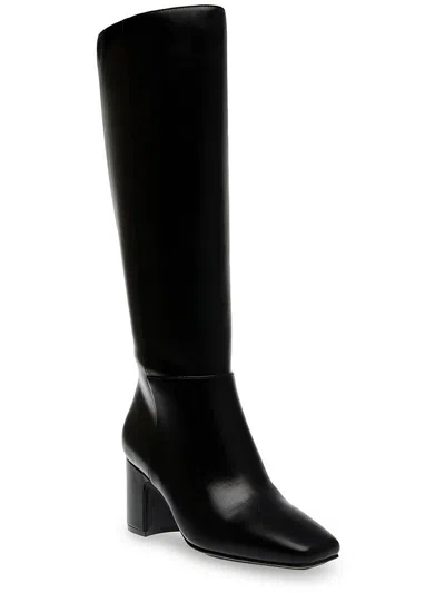 Shop Anne Klein Teodoro Womens Faux Leather Square Toe Knee-high Boots In Black