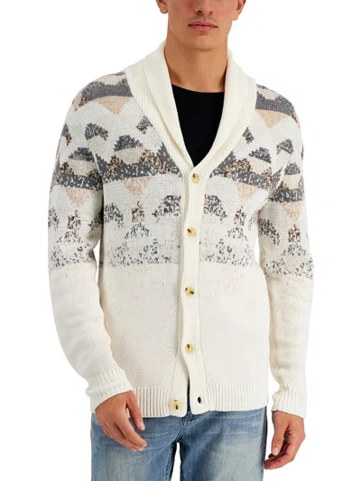 Shop Alfani Mens Knit Shawl Collar Cardigan Sweater In Multi