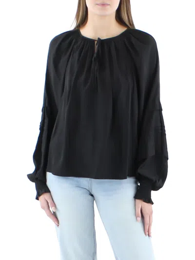Shop Ramy Brook Womens Sheer V-neck Pullover Top In Black