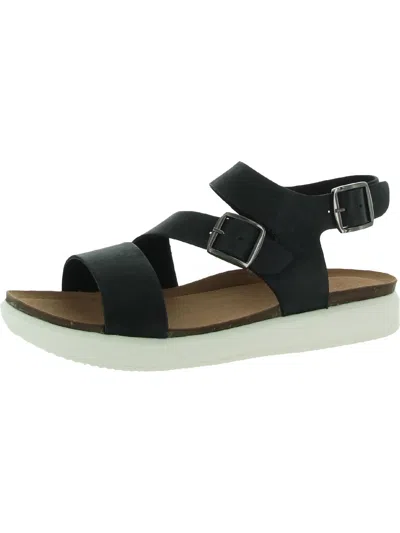 Shop Rockport Kells Bay W Asym Womens Leather Casual Flat Sandals In Black