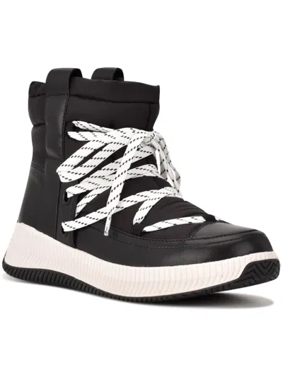 Shop Nine West Tunnel Womens Leather Ankle Casual And Fashion Sneakers In Black