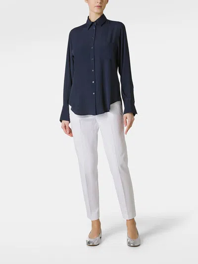 Shop Seventy Cotton Shirt With Front Applied Pocket In Blue