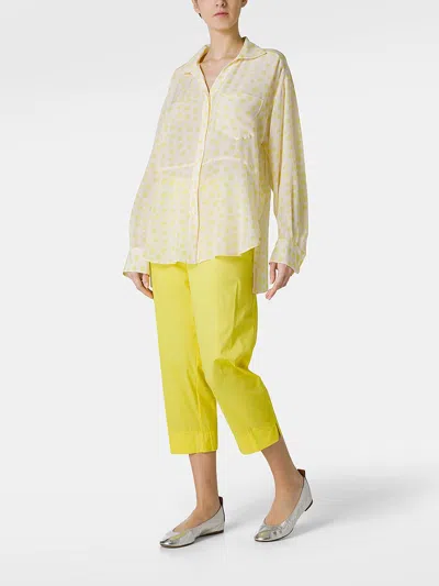 Shop Seventy Silk Shirt With Polka Dot Design In Yellow