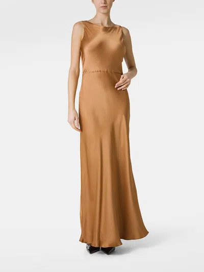 Shop Antonelli Dress With Neckline Detail In Brown
