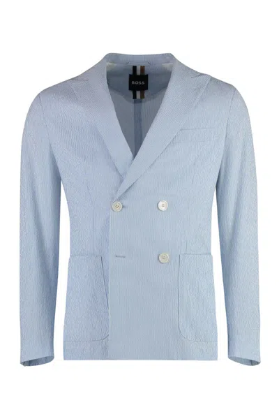 Shop Hugo Boss Boss Cotton Two-pieces Suit In Blue