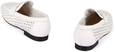 Shop Doucal's Leather Loafers In White