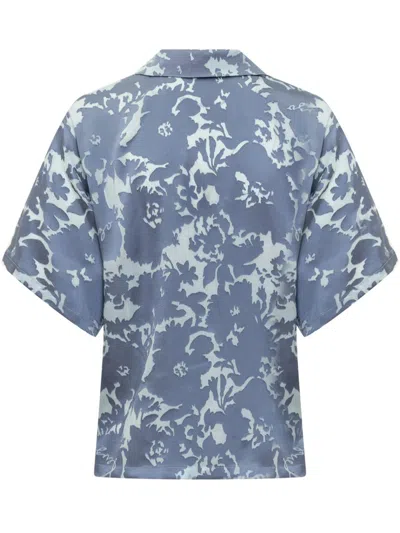 Shop Kenzo Flower Camo Pattern Shirt In Blue