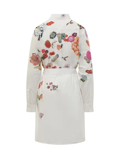 Shop Marni Dress With Floral Patterns In White