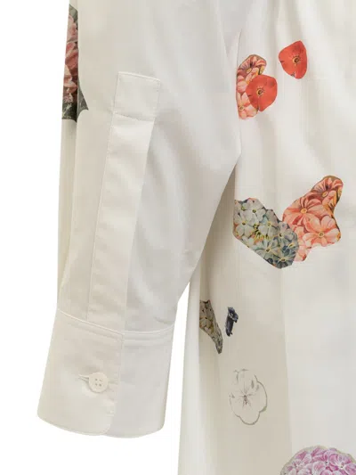 Shop Marni Dress With Floral Patterns In White