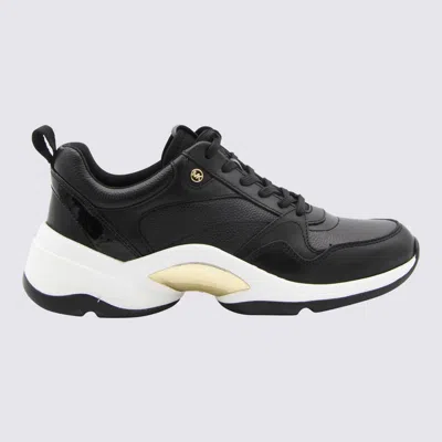 Shop Michael Kors Black Leather Orion Trainer Sneakers