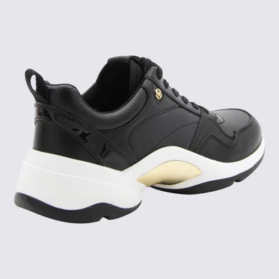 Shop Michael Kors Black Leather Orion Trainer Sneakers
