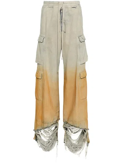 Shop Rick Owens Drkshdw Double Cargo Jumbo Belas Wide Leg Jeans In Yellow & Orange