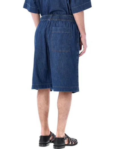 Shop Studio Nicholson Ossi Chambray Short In Indigo