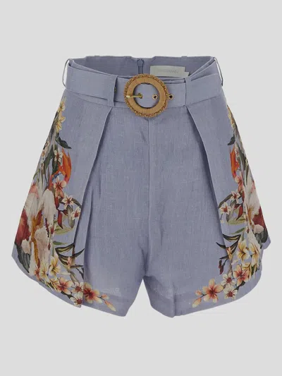Shop Zimmermann Shorts In Bluepalm