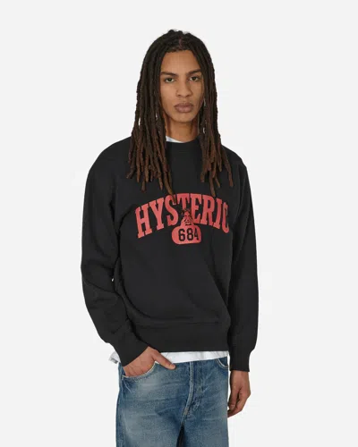 Shop Hysteric Glamour Evil College Crewneck Sweatshirt In Black