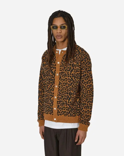 Shop Noah Leopard Cardigan Sweater In Brown