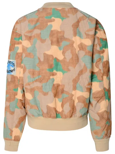 Shop Acne Studios Bomber Jacket With Camouflage Print In Beige