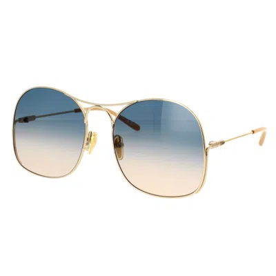Shop Chloé Chloe Sunglasses In 002 Gold Gold Green