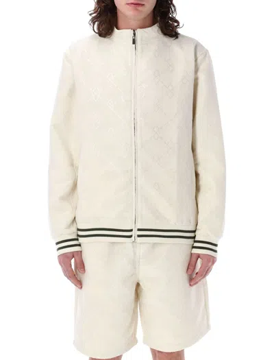 Shop Daily Paper Shakir Boucle Track Jacket In Off White