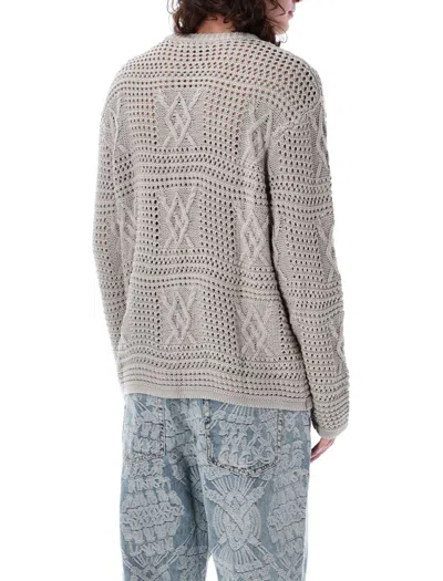 Shop Daily Paper Zuberi Crochet Sweater In Moonstrack Grey