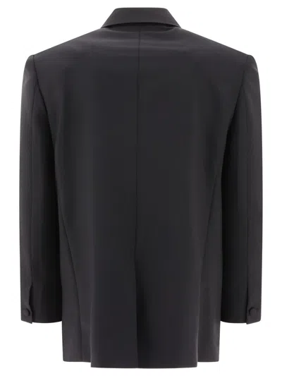 Shop Givenchy Oversized Double Breasted Jacket In Black