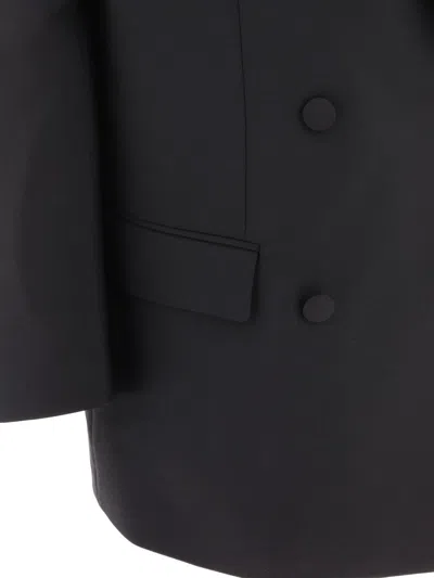 Shop Givenchy Oversized Double Breasted Jacket In Black