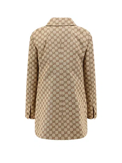 Shop Gucci Coat In Beige