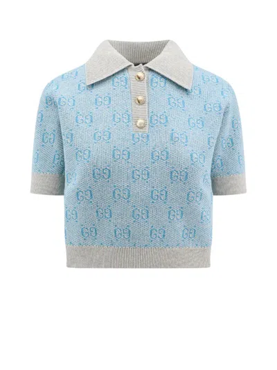 Shop Gucci Polo Shirt In Blue