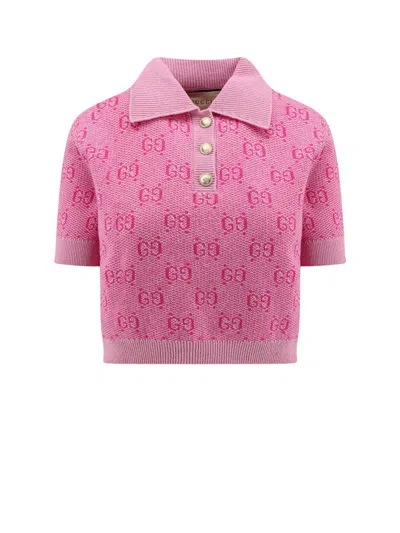 Shop Gucci Polo Shirt In Pink