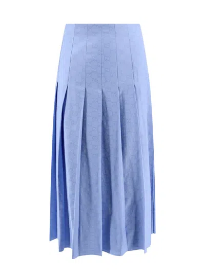 Shop Gucci Skirt In Blue